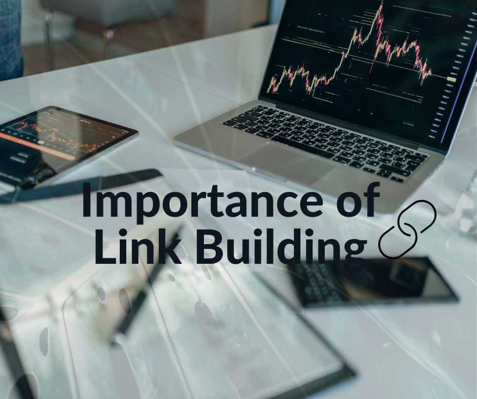 Visual showing link building's importance for SEO and website visibility.